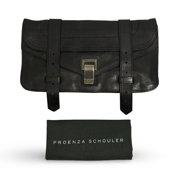 Proenza Schouler Lambskin PS1 Pochette Clutch in Black - Picture 1 of 11